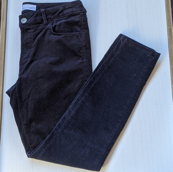 LOFT Pants - Loft Navy Blue Corduroy Skinny Curvey Pant